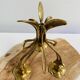 3-armed candlestick, brass flower bouquet