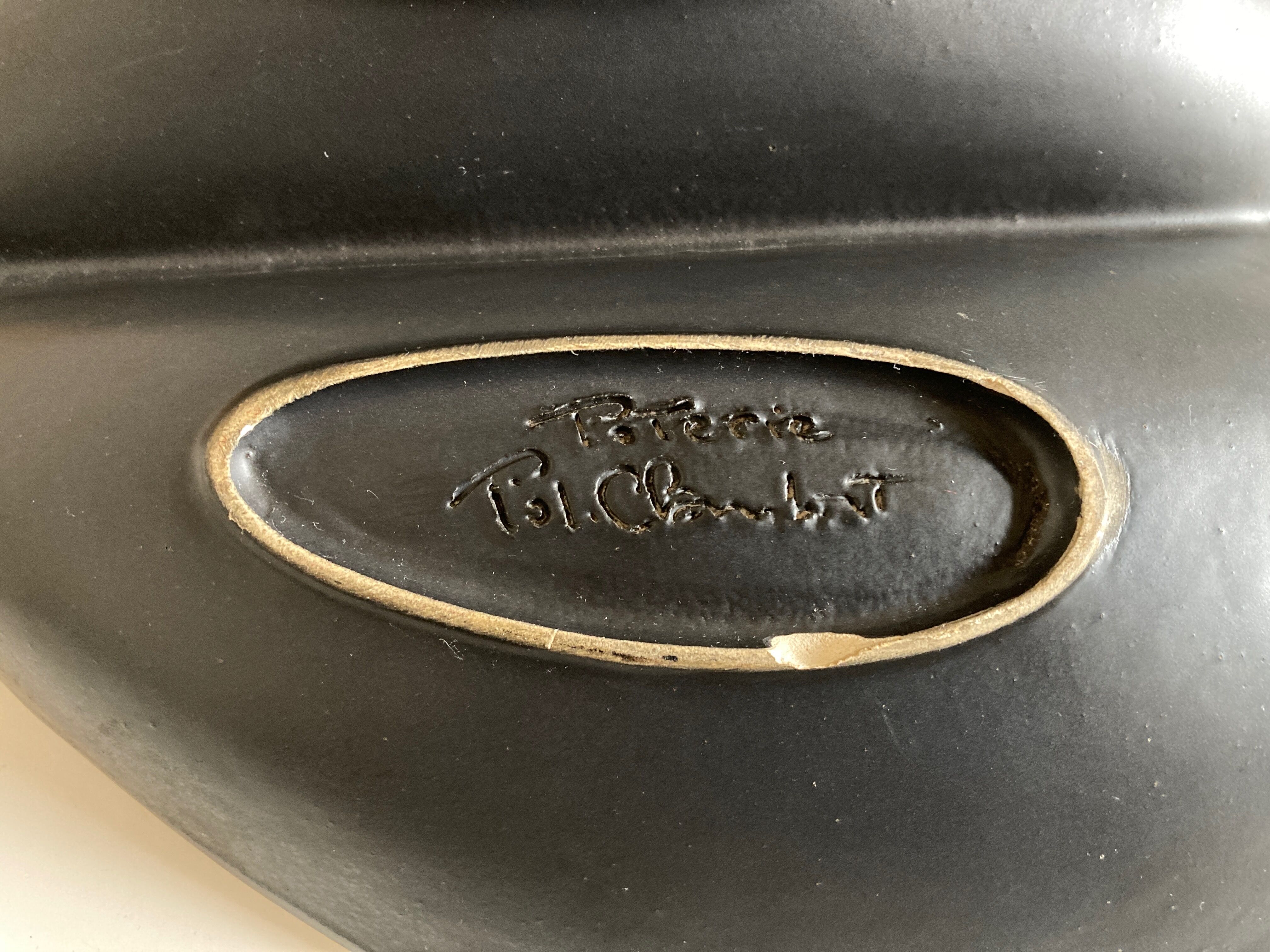 Ceramic shell cut by Pol Chambost 1960 signed