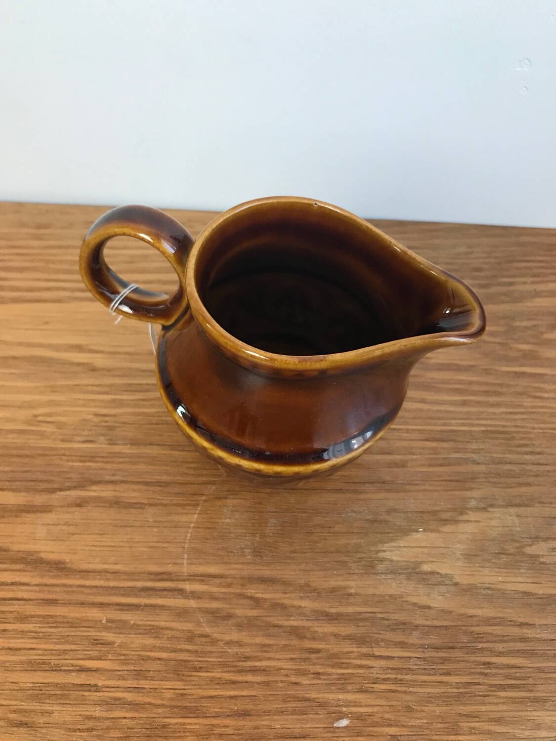 Vintage glazed ceramic milk jug from Pruzkow