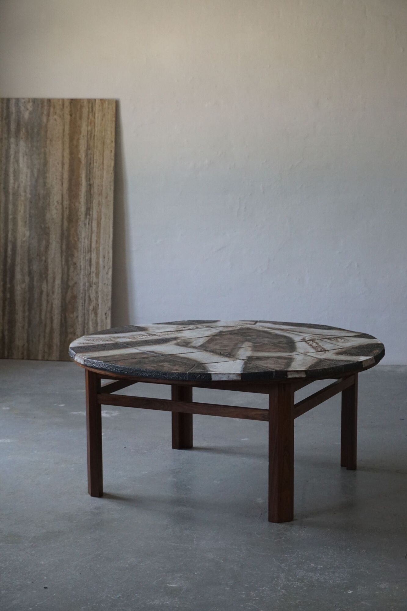 Mid century coffee table by Ole Bjorn Krüger in Stoneware and Rosewood, 1960s