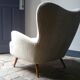 Organic wingback chairs in the 50-60s vintage armchair