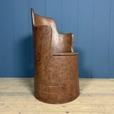 Old Swedish painted wooden trunk chair