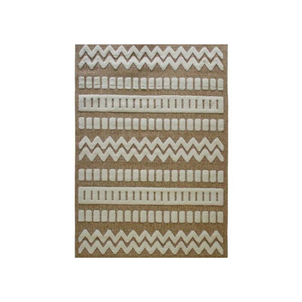 Contemporary geometric beige jute rug 120x160 cm