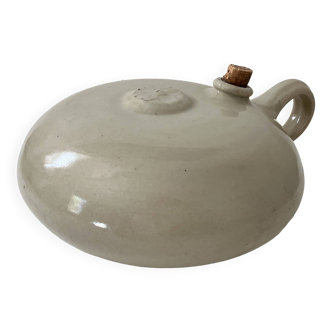 Round hot water bottle, light stoneware