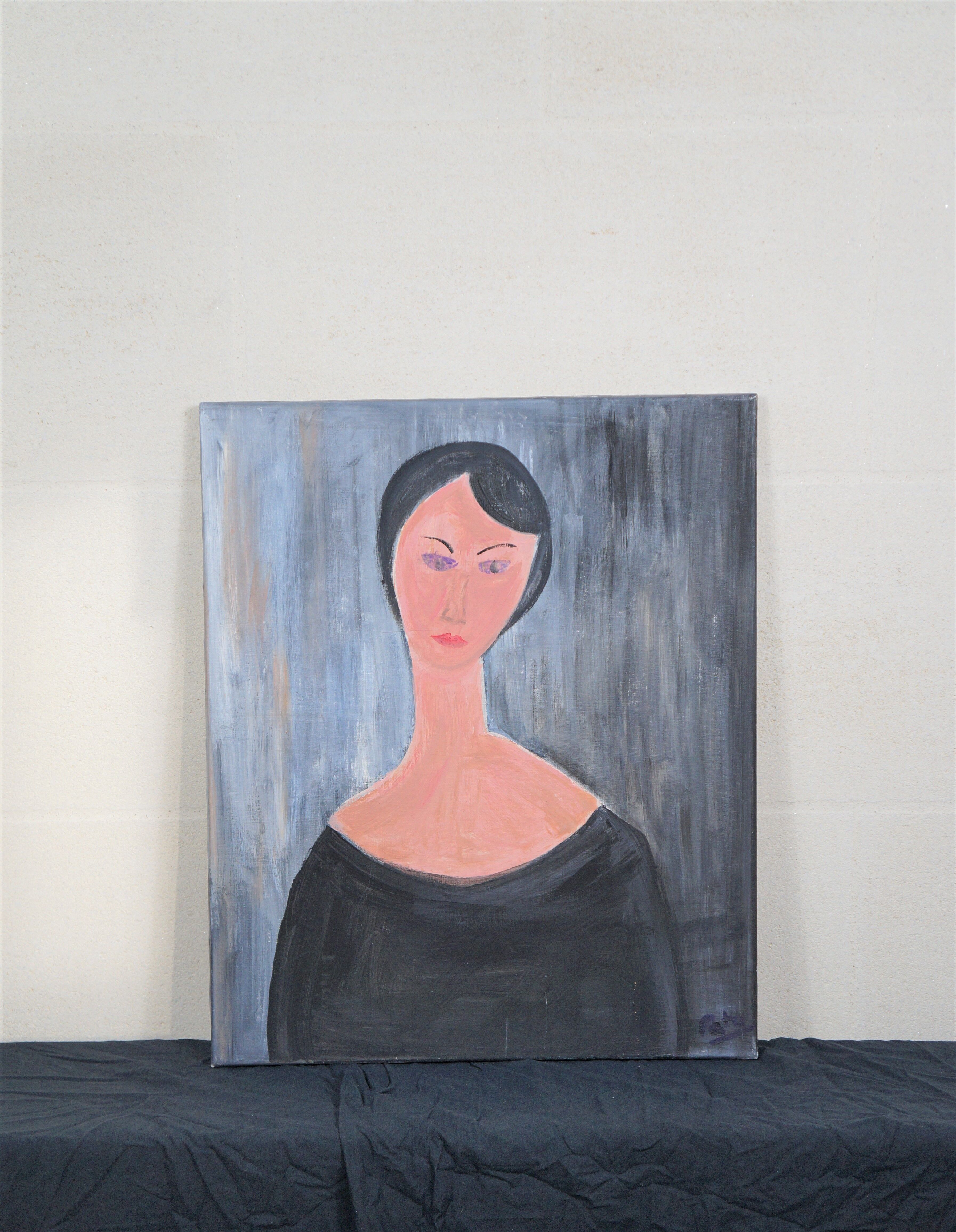 Oil painting of woman