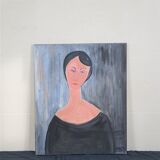 Oil painting of woman