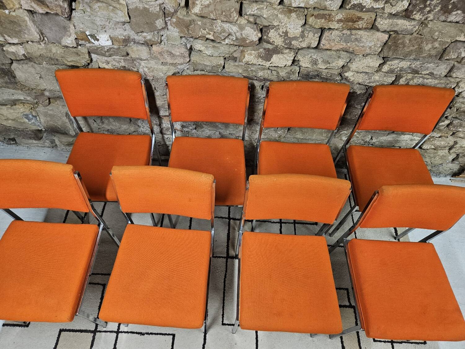 Lot de 8 chaises fauteuil 1970"