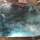 Old small empty dish enamelled copper pocket