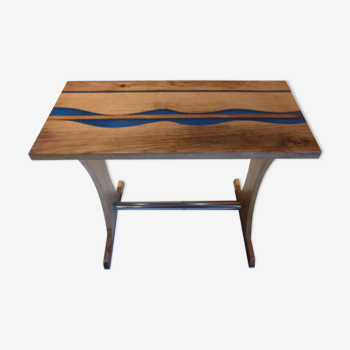 Oak & resin art deco side table