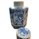 White and blue porcelain tea pot circa 1950