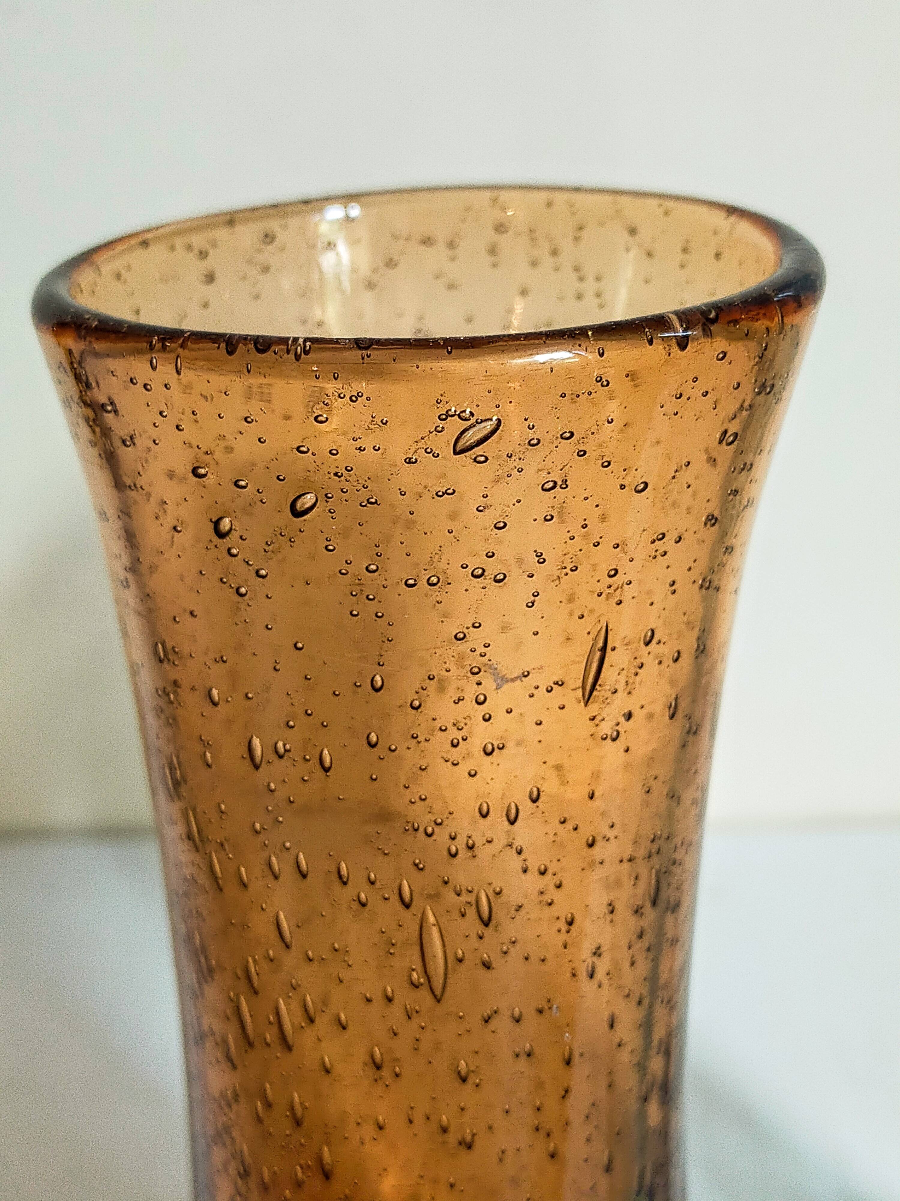 Duo of vintage blown glass vases from Biot
