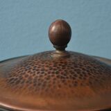 Art Nouveau Smoked Glass Punch Bowl Copper Crafted by Carl Deffner