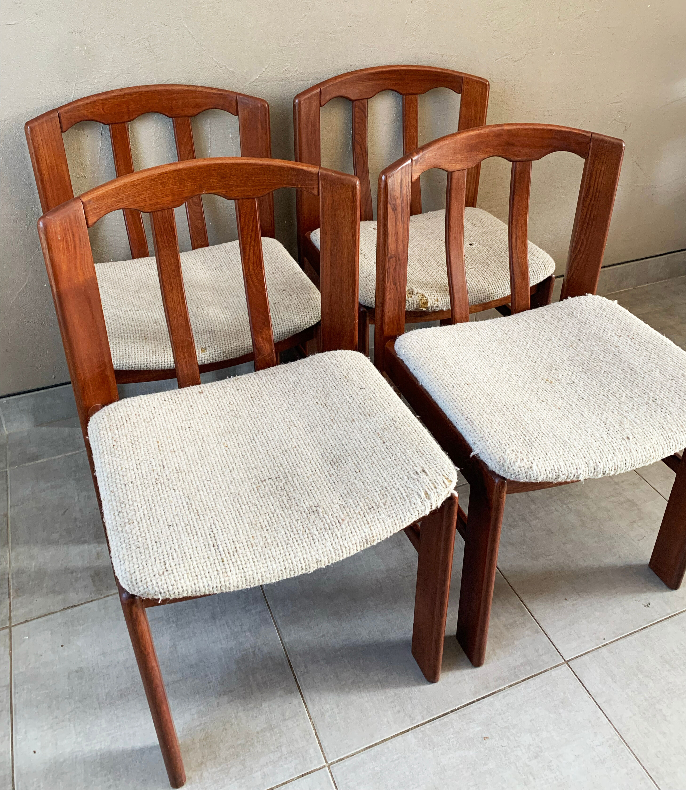 Set of 4 Danish chairs, 60s teak