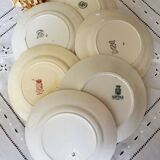 Old flat plates mismatched in earthenware
