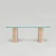Travertine - Glass coffee table 'BRUT'