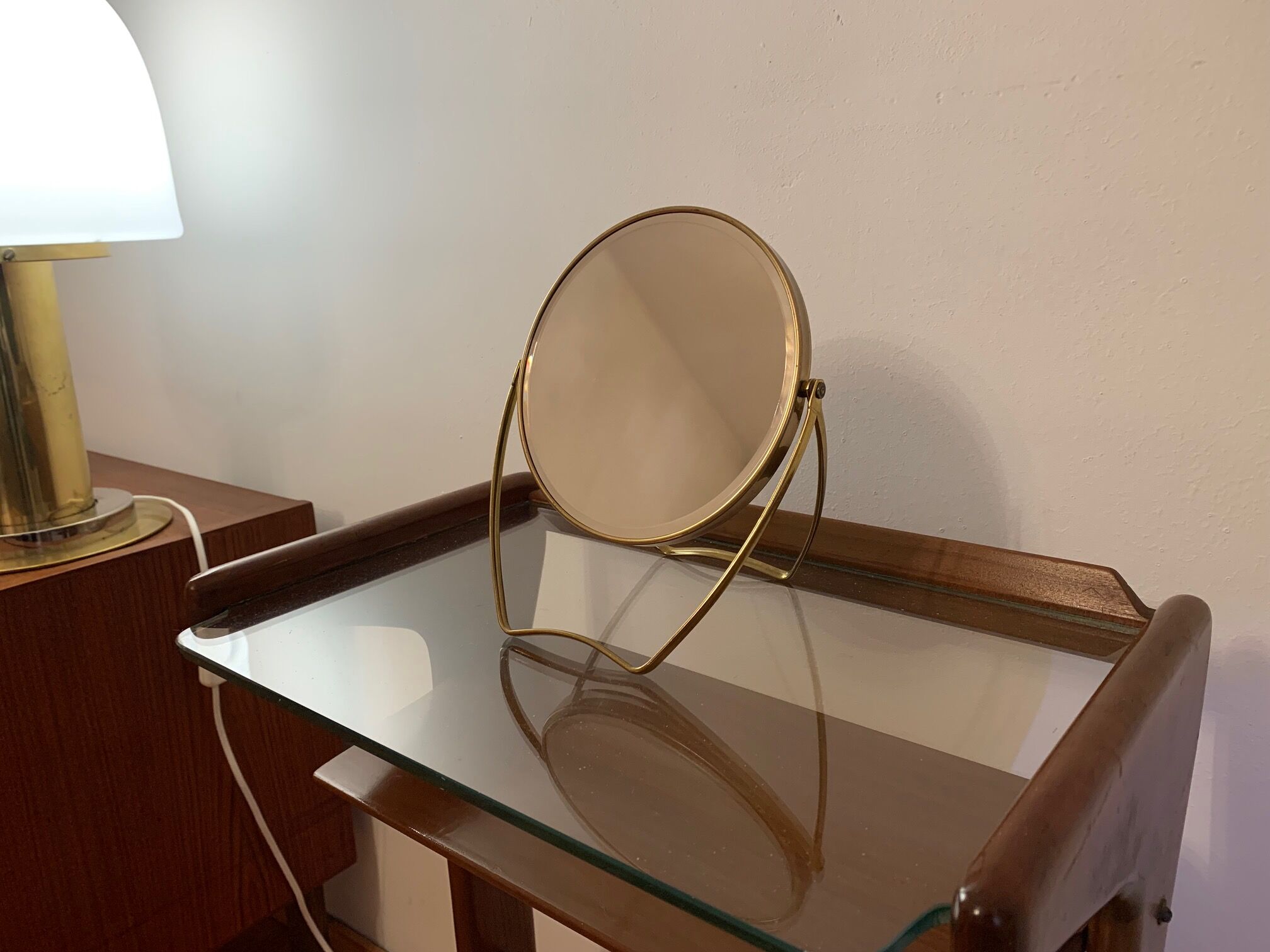 Miroir cosmétique Italie années 1960 18x21cm