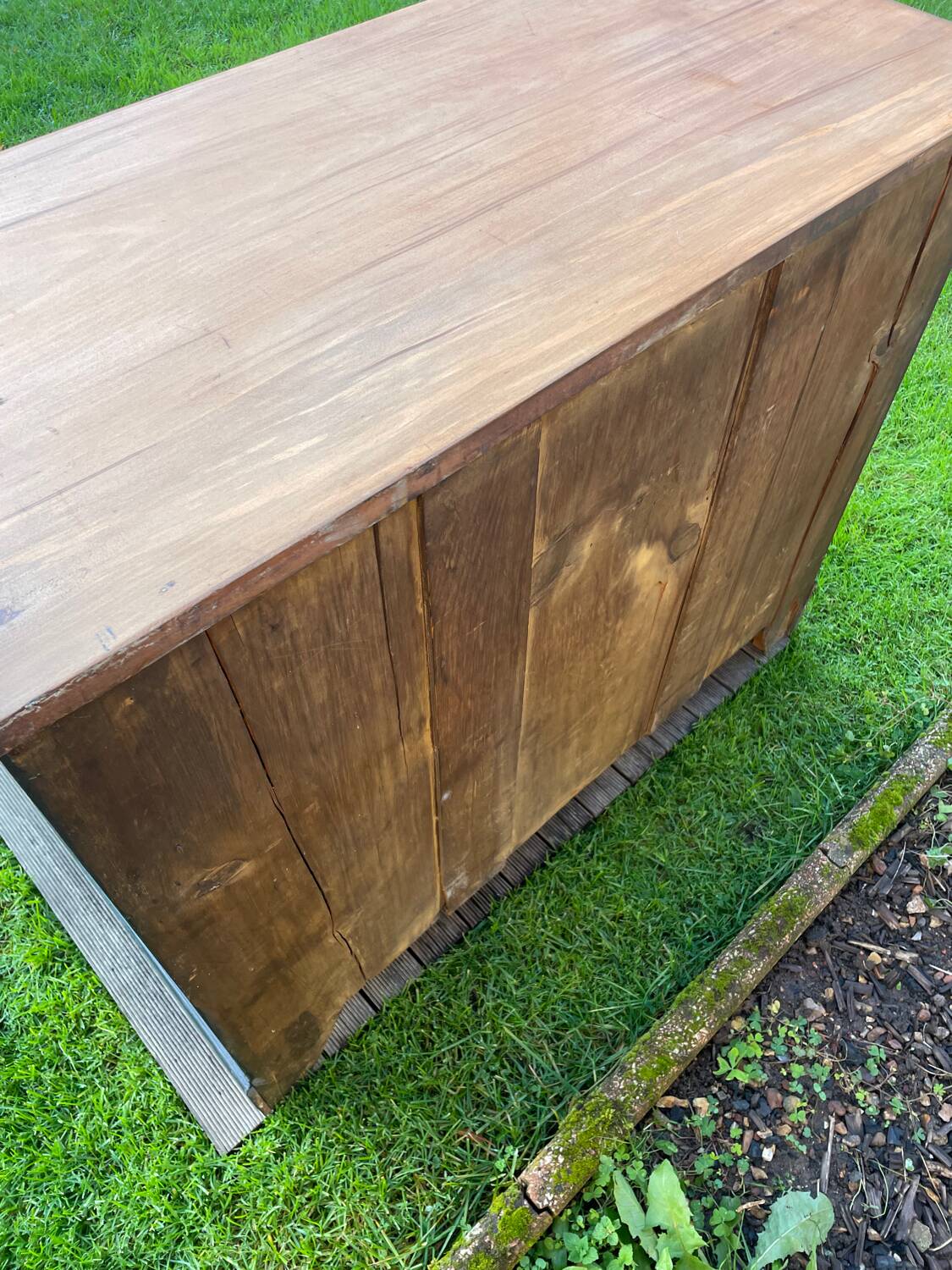 Vintage black patina chest of drawers