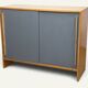Vintage wooden sideboard with sliding doors – 1960s