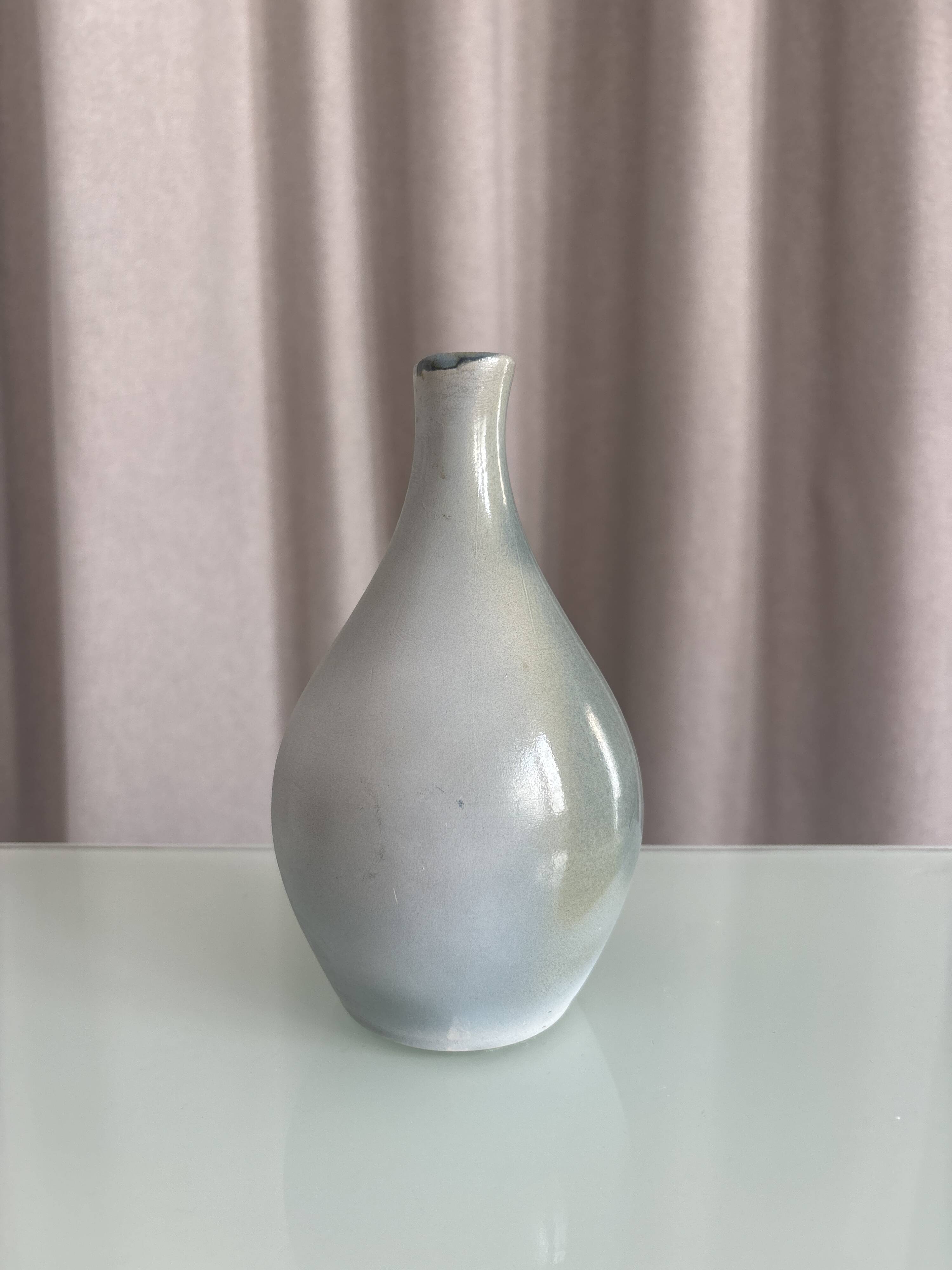 Small vintage vase in glazed ceramic