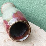 Glazed stoneware vase, signed, oxblood