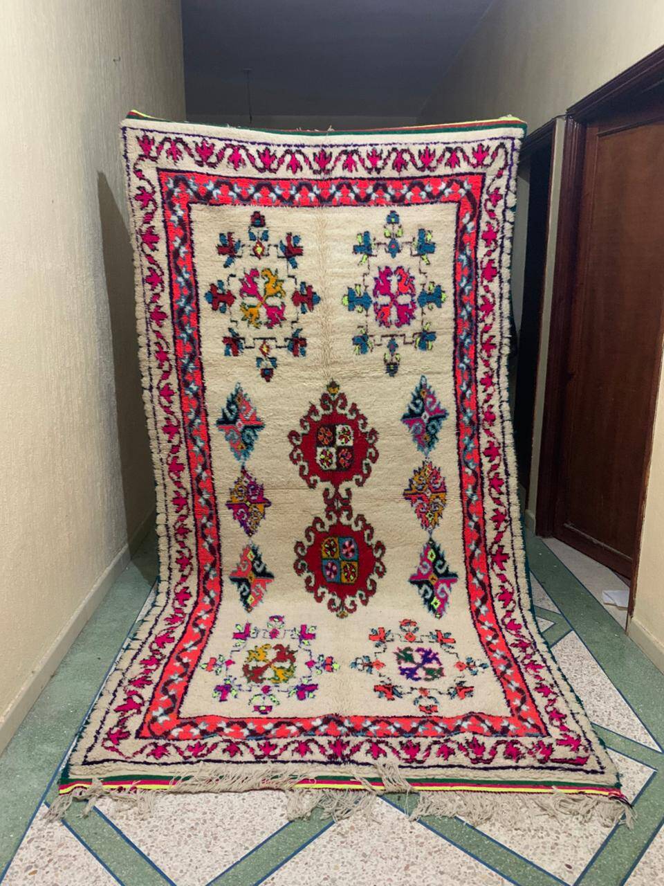 Traditional handmade Bni Ouarin rug size 300x150 cm