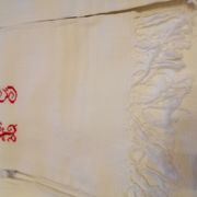 Set of 6 towels cotton i honeycomb fringes 1930 50