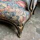 Louis XV style marquise in black and gold wood and jacquard, Napoléon III period.