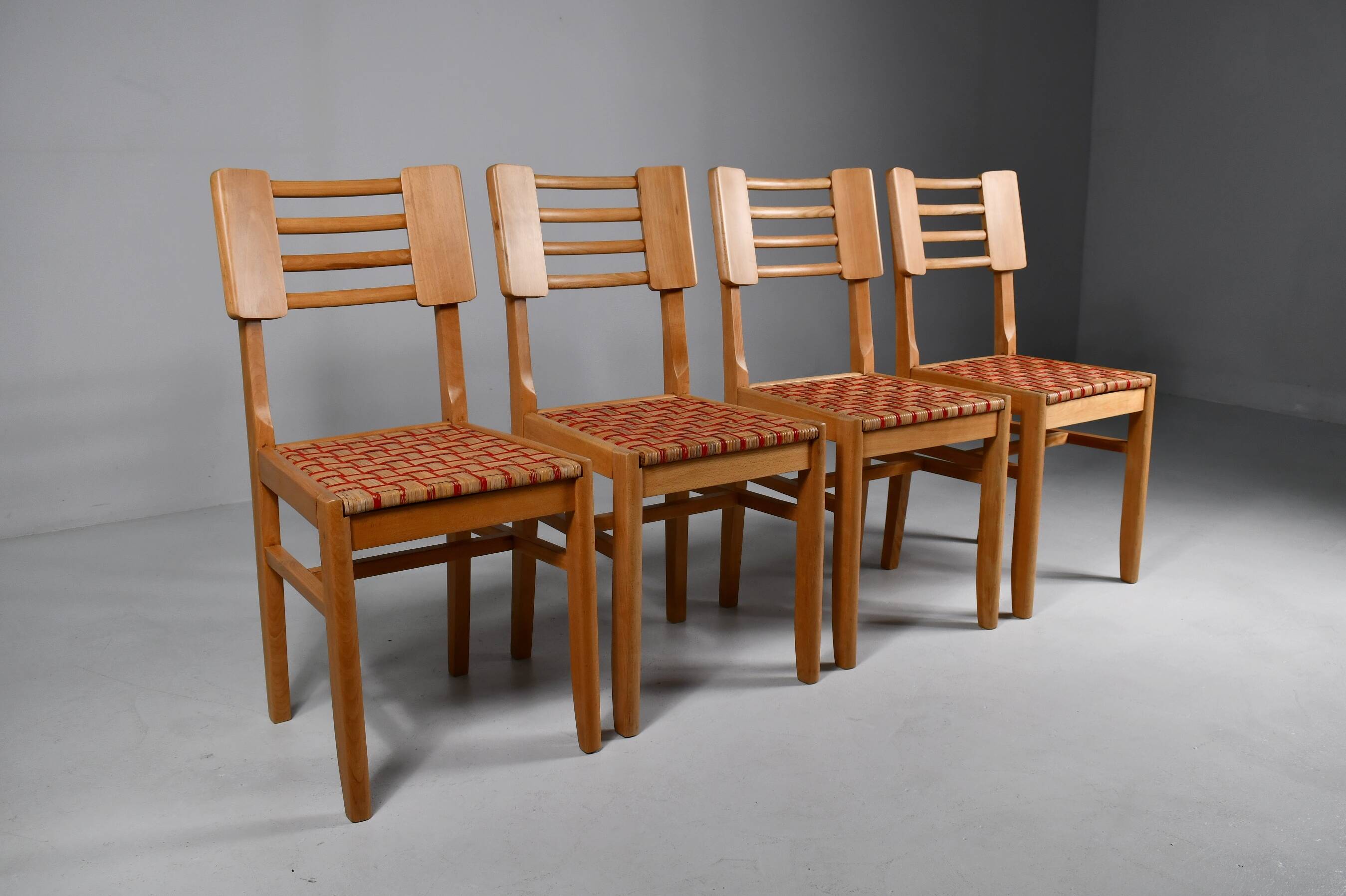 Vintage dining chairs x4 1950s by Pierre Cruège
