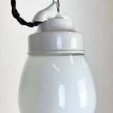 Vintage White Porcelain Pendant Light, 1970s