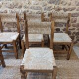 Six straw chairs