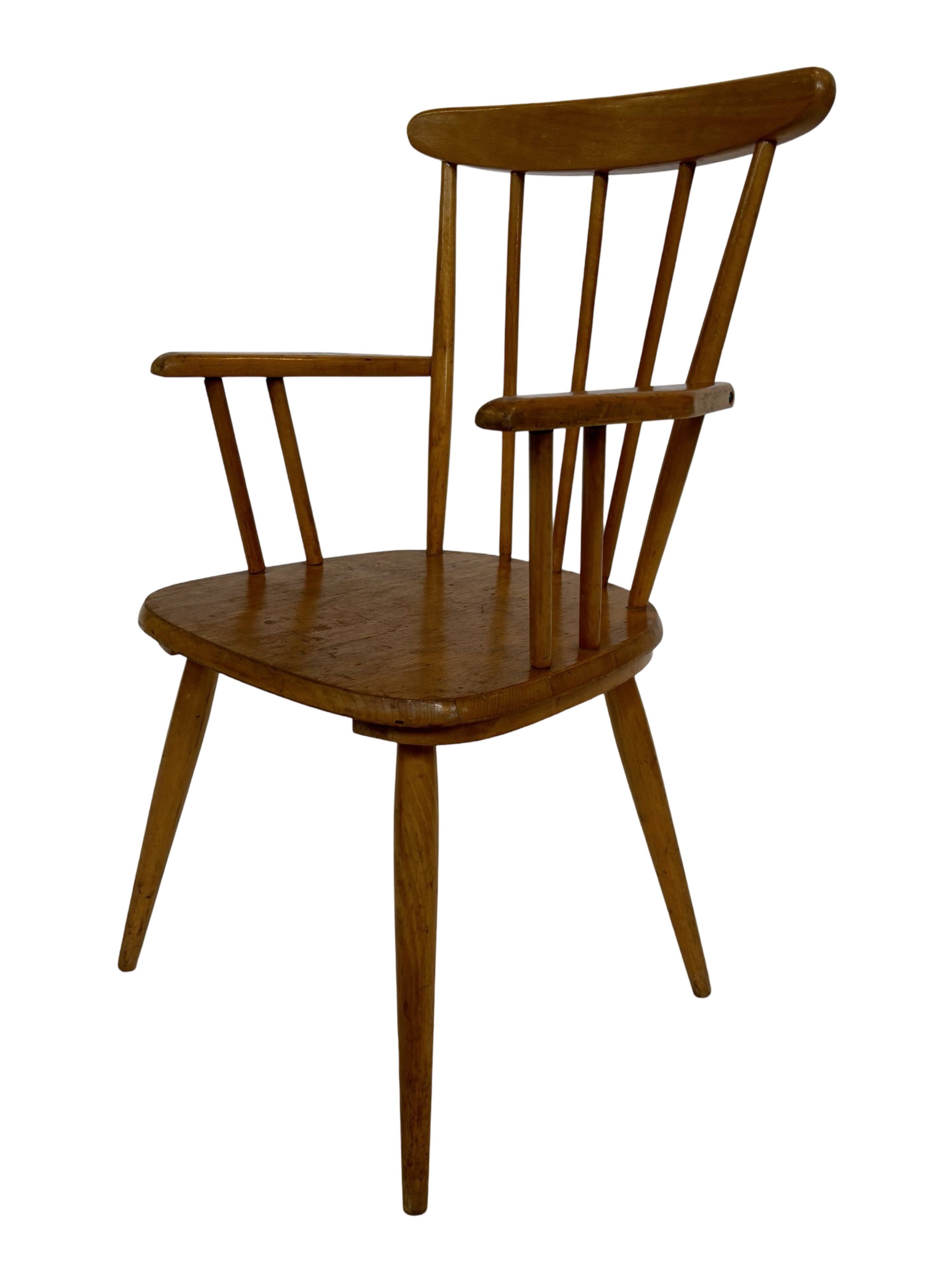 Vintage children's chair children's room slatted chair design 50's