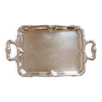 Vintage silver-plated service tray – Rococo handles