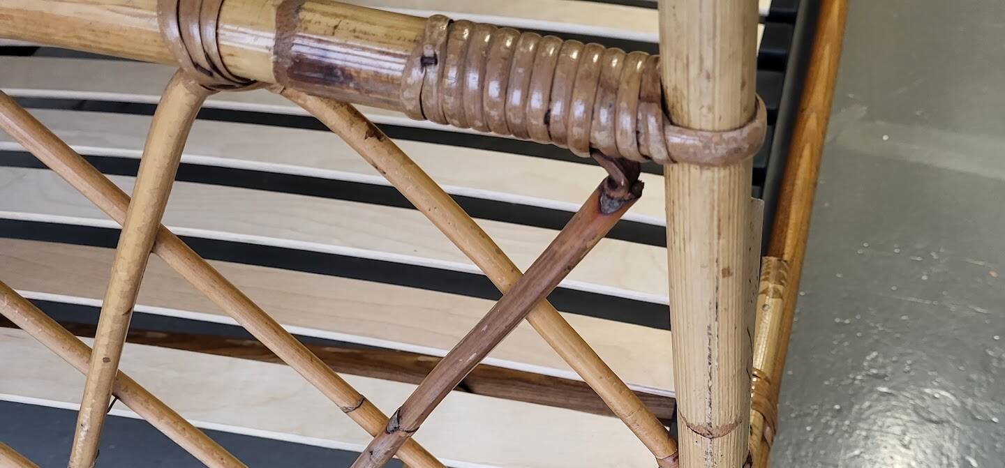 Vintage rattan bed