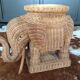 Wicker elephant side table