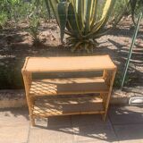 Rattan shelf with crossbars 60's