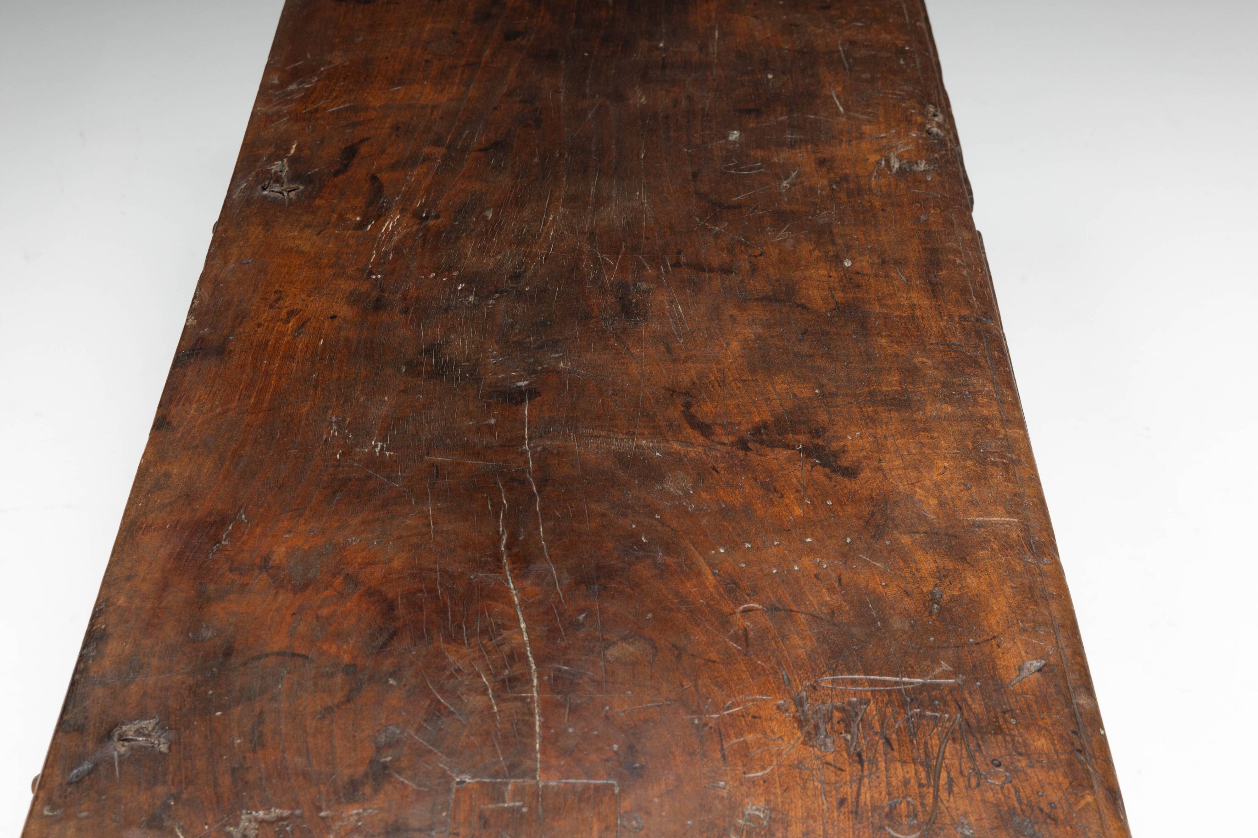 Antique wooden storage chest, France, late 18th century