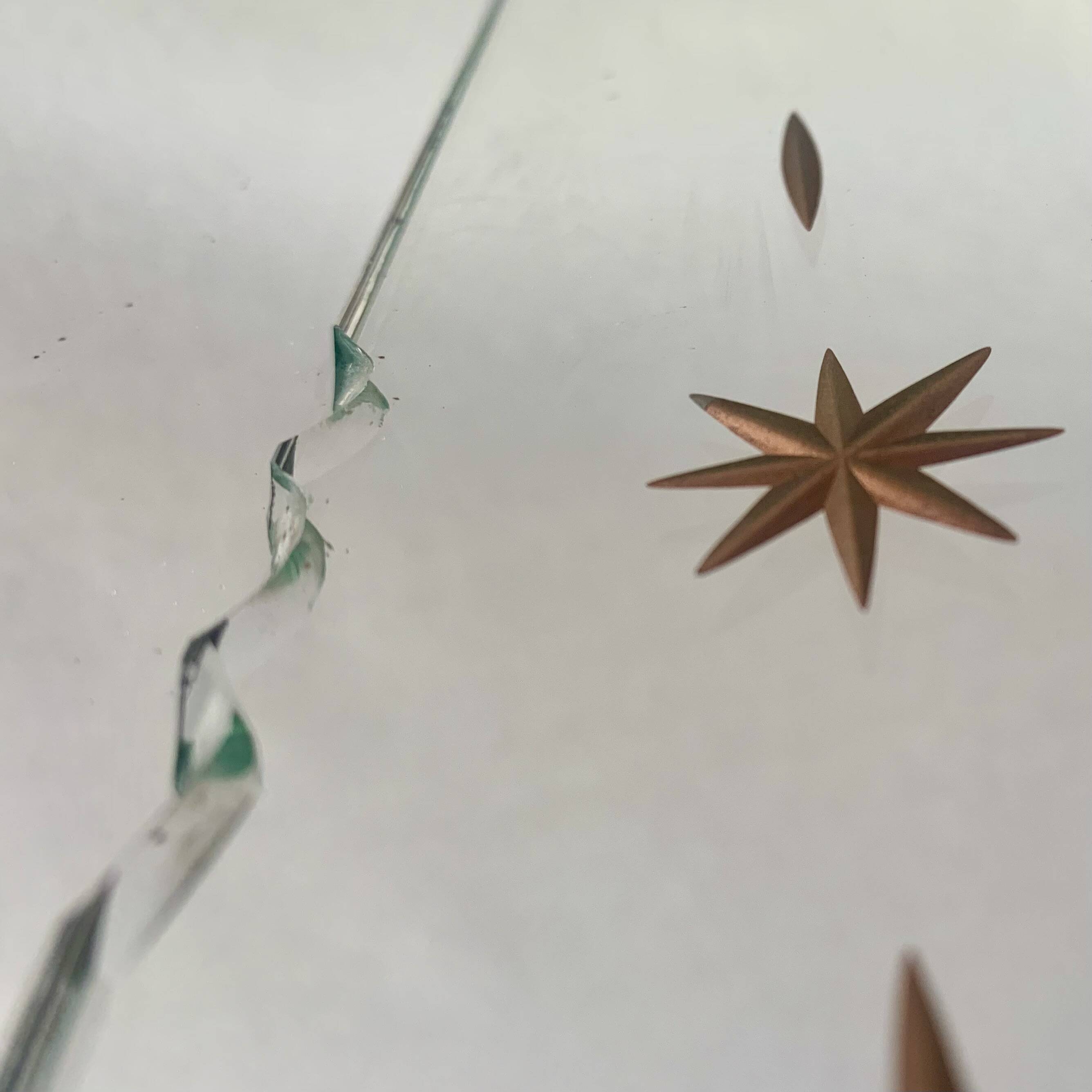 Rectangular Art Deco wall mirror inlaid and chiseled on wood