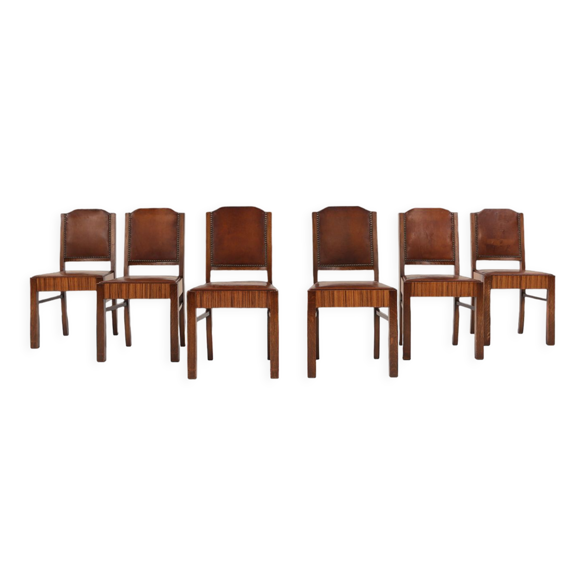 Six Art Deco dining chairs by De Coene Ca.1930