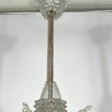 Mid-century six arms Murano Bullicante Rostrato chandelier by Ercole Barovier