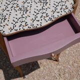 Crude wooden bedside table