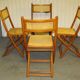 Lot de 4 chaises pliantes cannées années 70