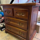 Beautiful solid wood art deco 4 drawer chest of drawers