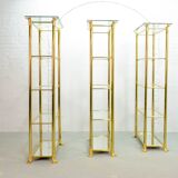 Ramiro Tarazona 24 Carat Goldplated Display Cabinet w. Glass Shelves 1980s