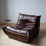 Togo brown leather set designed by Michel Ducaroy 1973