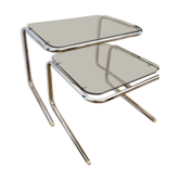Trundle tables in smoked glass