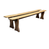Pair of farmhouse table benches in fir from the early 20th century.