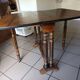 Table ancienne pliante style Louis XIII / Henri II – 100 × 80 cm