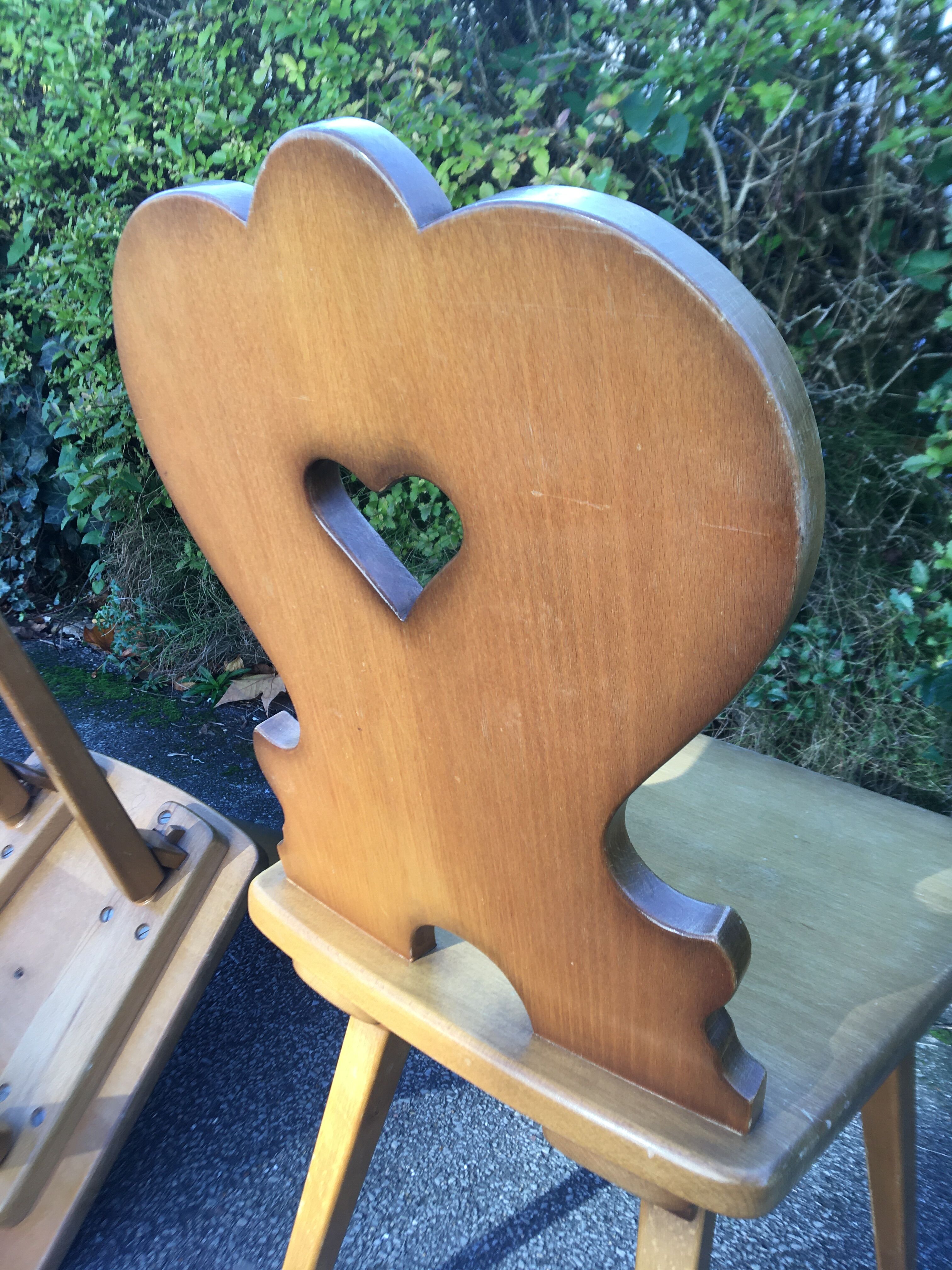 Pair of 70's light wood mountain chairs