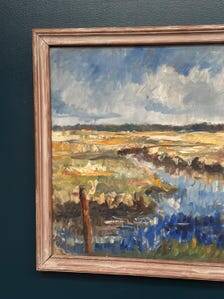 Danish Oil on Canvas Marsklandskap från Ribe” by Niels Mandrup Bruun
