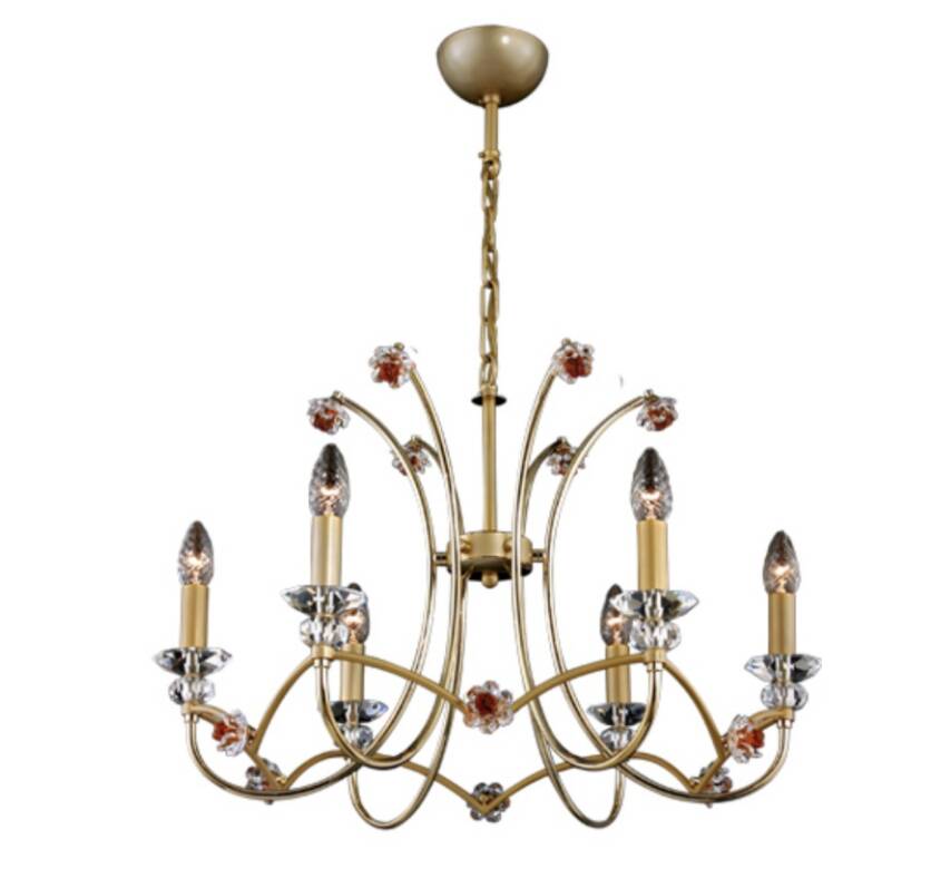 Vianden designer brass and crystal pendant light by Castro Lighting